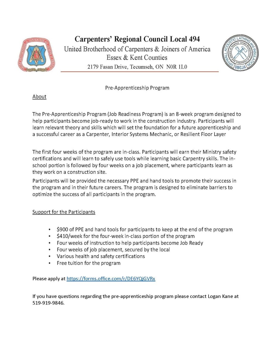 Check out this Pre Apprentice Program!