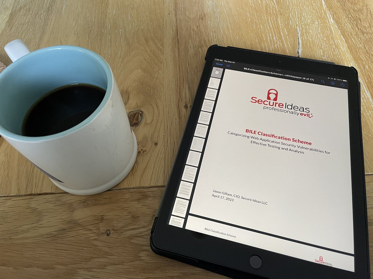 Reviewing the white paper in preparation for this. It’s available at: secureideas.com/blog/introduci…