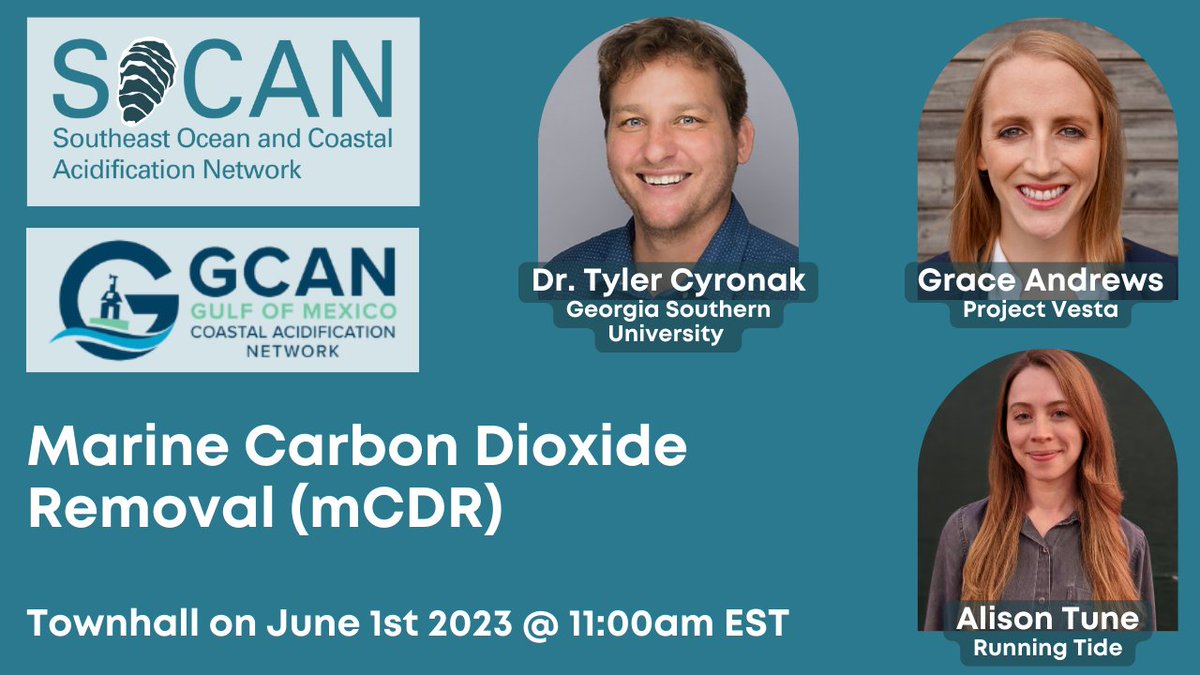 Join us on June 1st @ 11am to learn about mCDR in the Southeast and Gulf of Mexico. Registration required: us06web.zoom.us/meeting/regist…

@secoora @OA_Alliance @OA_NOAA @GCOOS1 @GoMAlliance