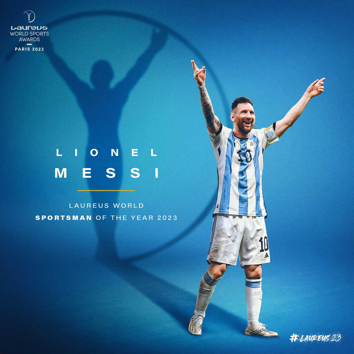 'I play a team sport and I've been able to achieve my biggest dream, which was to be a world champion with my team.'

🎙️ Lionel Messi - Laureus World Sportsman of the Year 2023

#Laureus23 | @Argentina