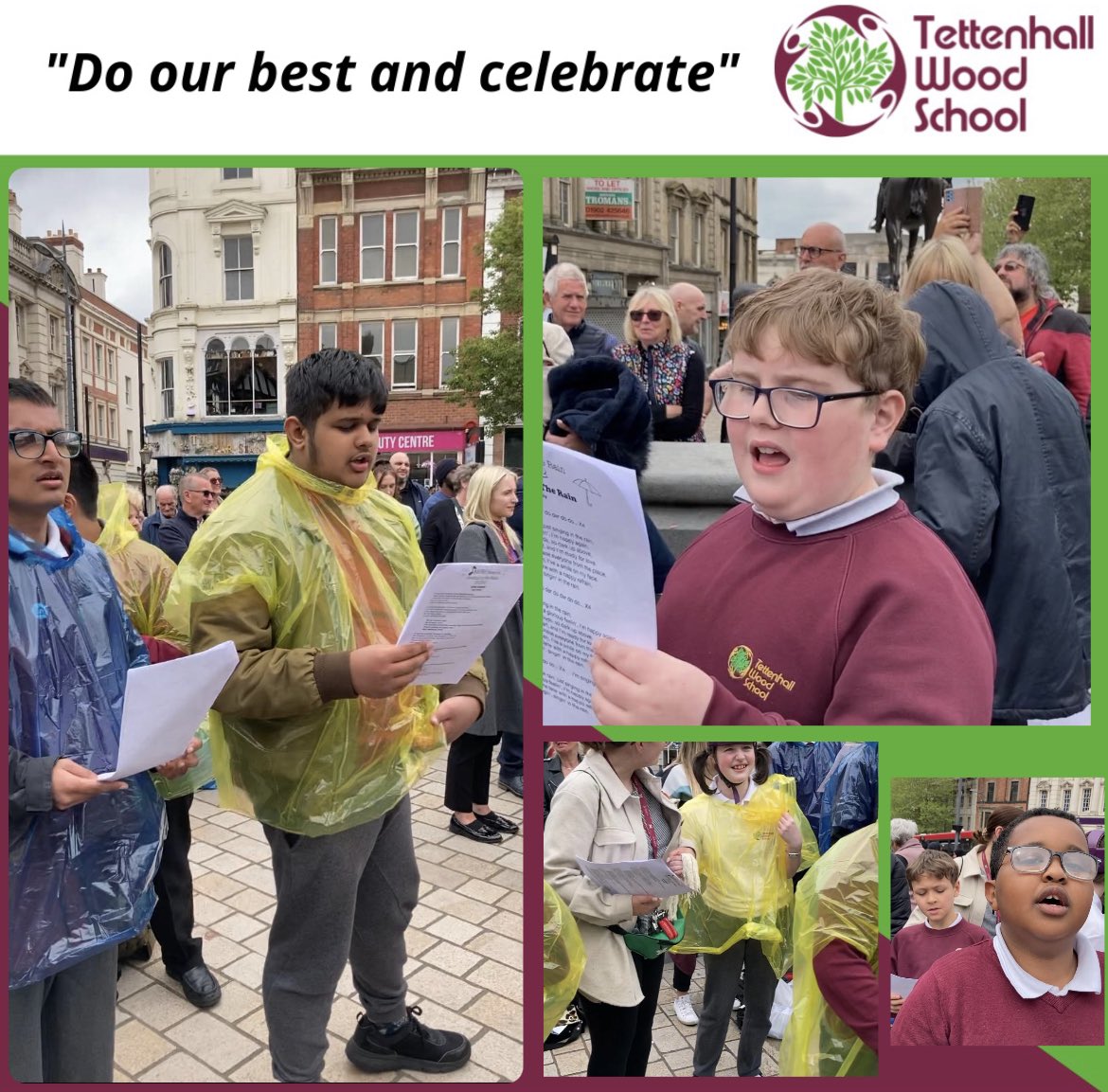 Tettenhall Wood School were proud to take part in the Singing in the Rain event hosted by Wolverhampton Music Service in Queen’s Square. What a fantastic atmosphere! 

#autism #Autistic #Singingintherain