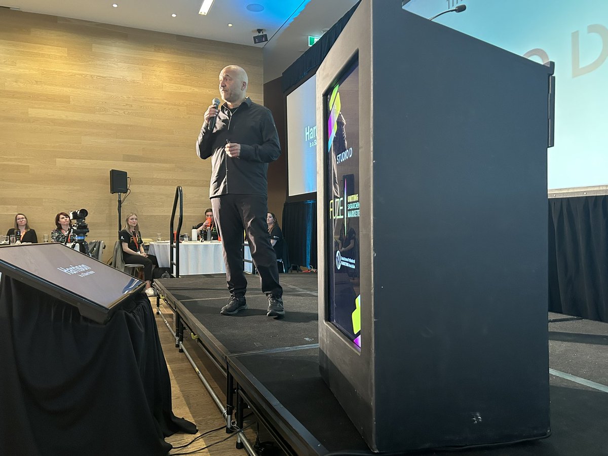 Keynote Mark Harrison takes the stage #fuze2023 #yxe