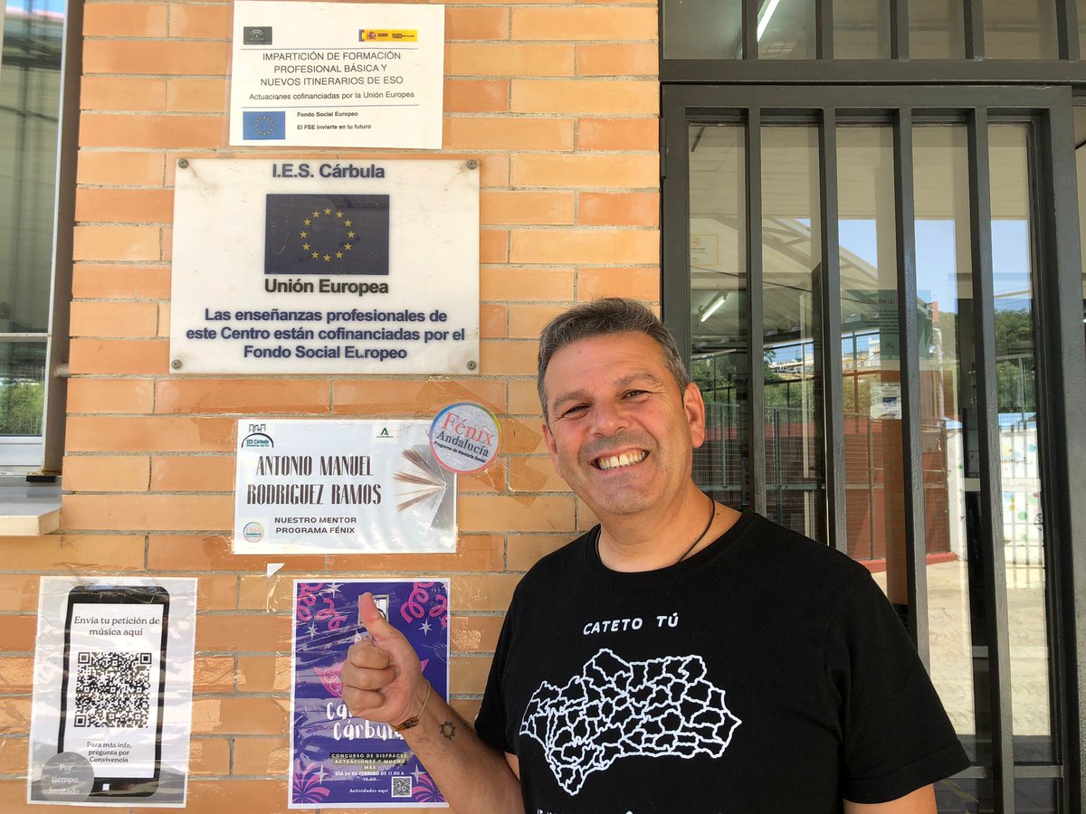 Qué alegría, orgullo y responsabilidad ser mentor del IES Cárbula de mi pueblo, Almodóvar del Río, donde imparte clase mi hermano de sangre y corazón, estudió mi hijo y estudia mi hija. El programa Fénix Andalucía designa mentores sociales para ayudar a sus estudiantes. Gracias!