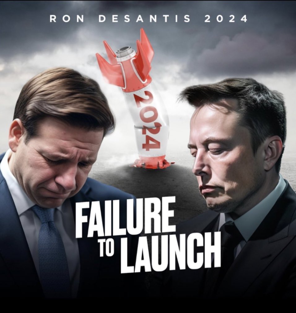LiddleSavages's tweet photo. Failure to Launch MOOD 🚀

#DeSantis 
#RonDeSaster 
#FailueToLaunch 
#RonDeFailure 
#RonDisaster 
#RonAndElonShow https://t.co/46kcVaov4E