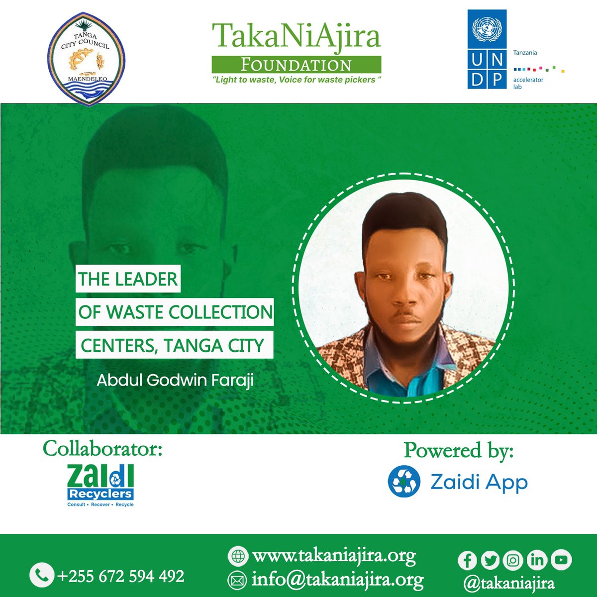 🌍Meet Mr. Abdul G. Faraji, the leader of  waste collection centres in Tanga City! 👏🏽♻️
As a leader of this aggregators, Mr. Abdul is dedicated to organize his fellows in promoting sustainability and helping the environment.