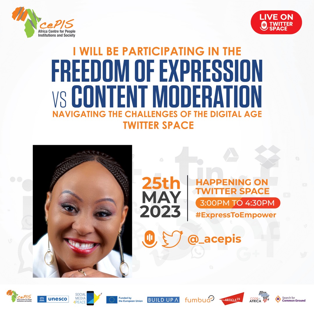 'The interaction between freedom of expression and content moderation can be complex to navigate.' @NyangePatience 
#ExpressToEmpower  @AMWIK @_acepis