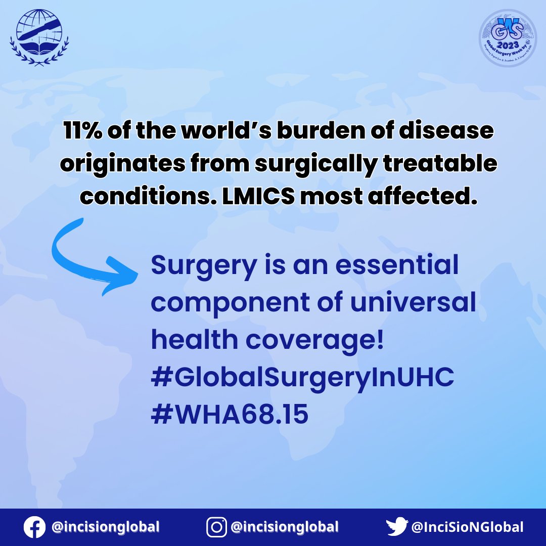 Check out the #GlobalSurgery infographics on #GSD2023! 

Register now to join our event at link in bio or linktr.ee/incisionglobal

#GSD2023 #GSW2023 #GlobalSurgeryInUHC #TheFutureOfTheOR #WHA68.15
