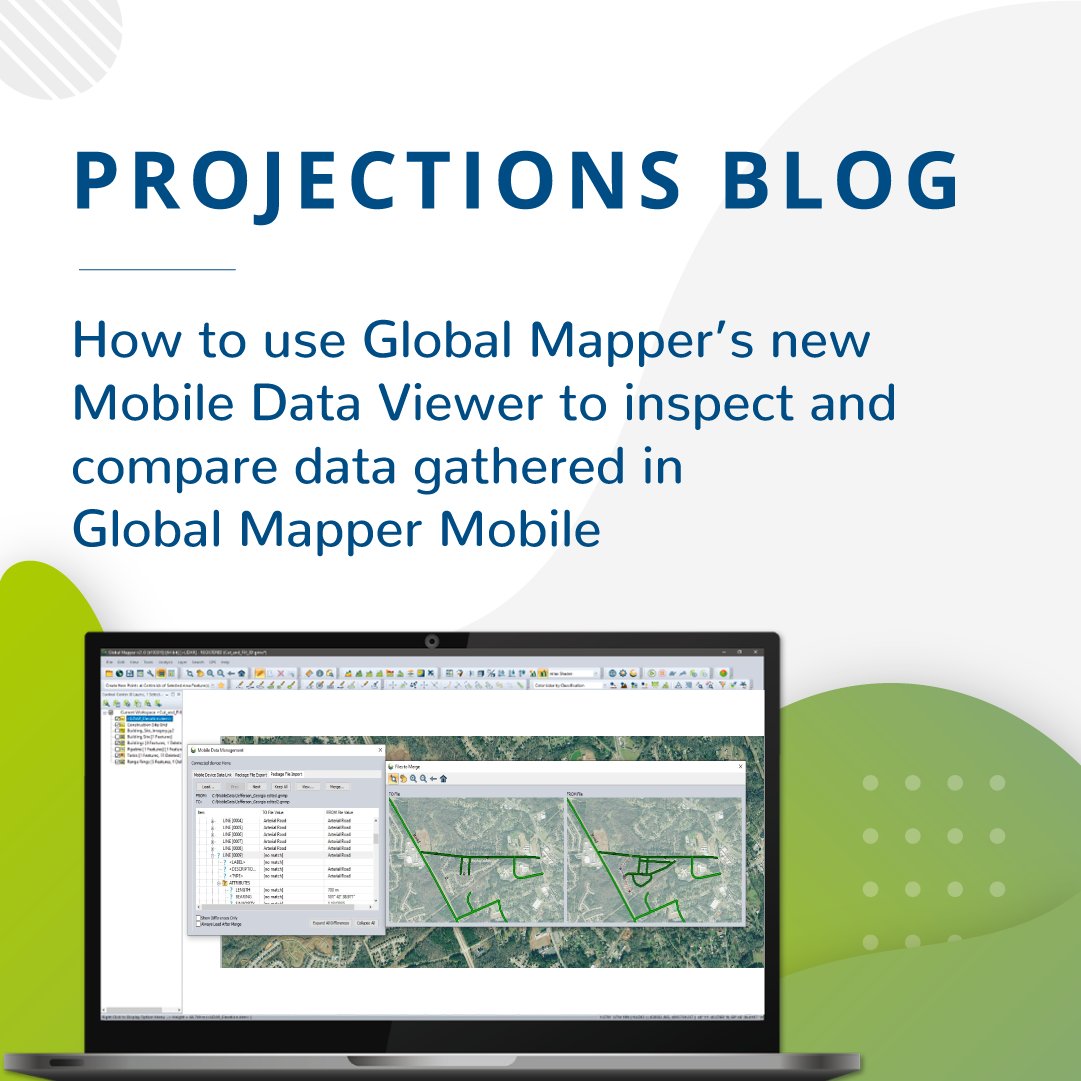 BlueMarbleGeo's tweet photo. We’ve added a viewer to the Mobile Data Management tool in #GlobalMapper! Getting data into Global Mapper is easy, and the Mobile Data Management tool provides more options. Visit our blog on this topic, available on our website! https://t.co/Li9FVcKOsD https://t.co/Ts15h5H9oP