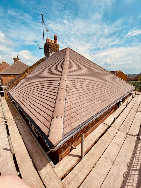 5 Completions this week from our Re-Roofing division on these lovely Redland concrete plain tiles hip roofs in #Yeovil for Abri. #roofing