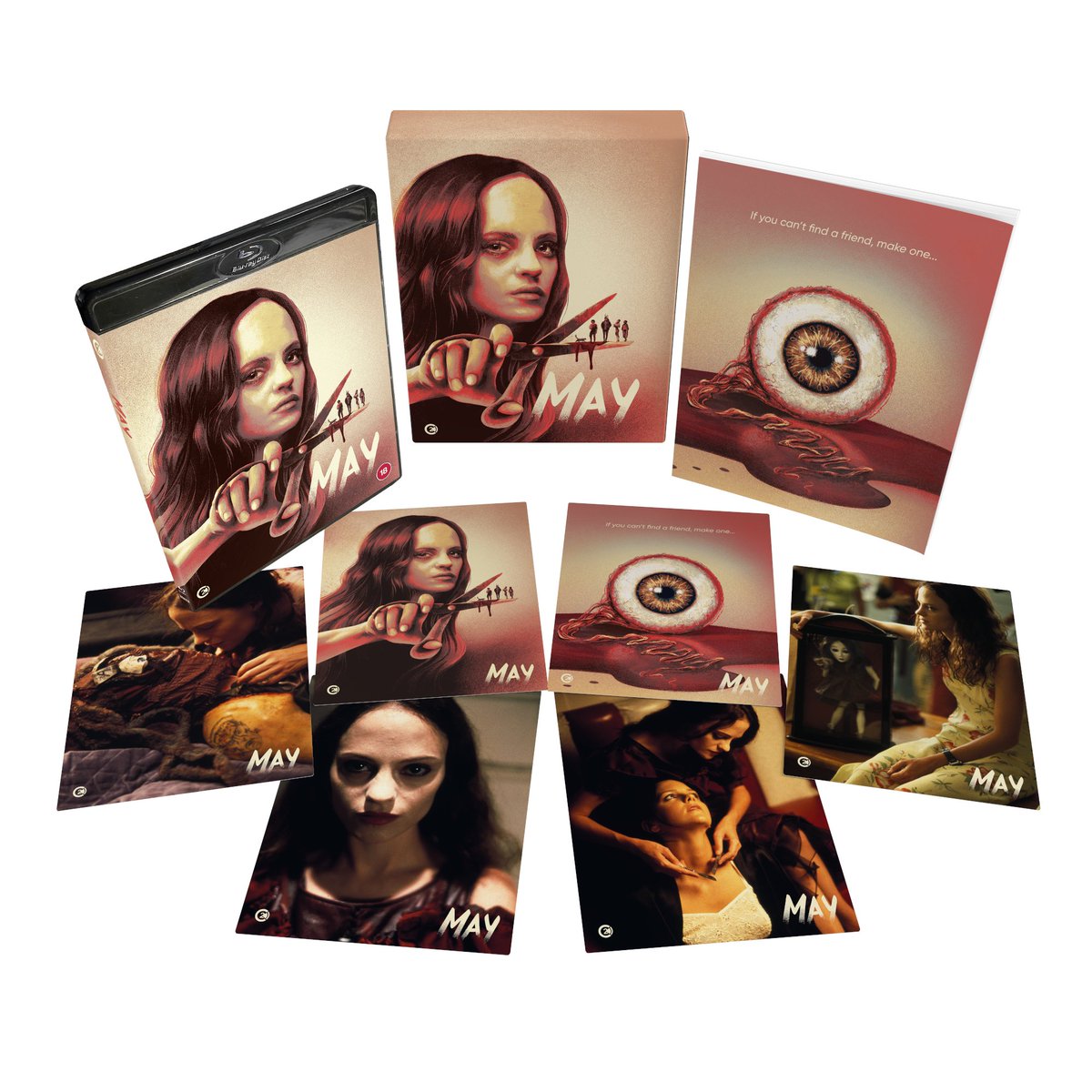 MAY: Limited Edition Blu-ray released July 24. 3 hours of new features including interviews with Lucky McKee, Rian Johnson, James Duval & many more, On the Set feature, new commentary & video essay, 70 page book & art cards. Standard Edition also available bit.ly/MayLtdEd