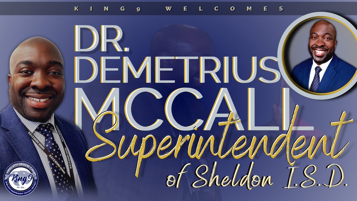 @MccallDemetrius welcome back to @SheldonISD. We're excited to see what the future brings with you leading us at the helm! #King9 #SheldonISD #EveryChildEveryDay