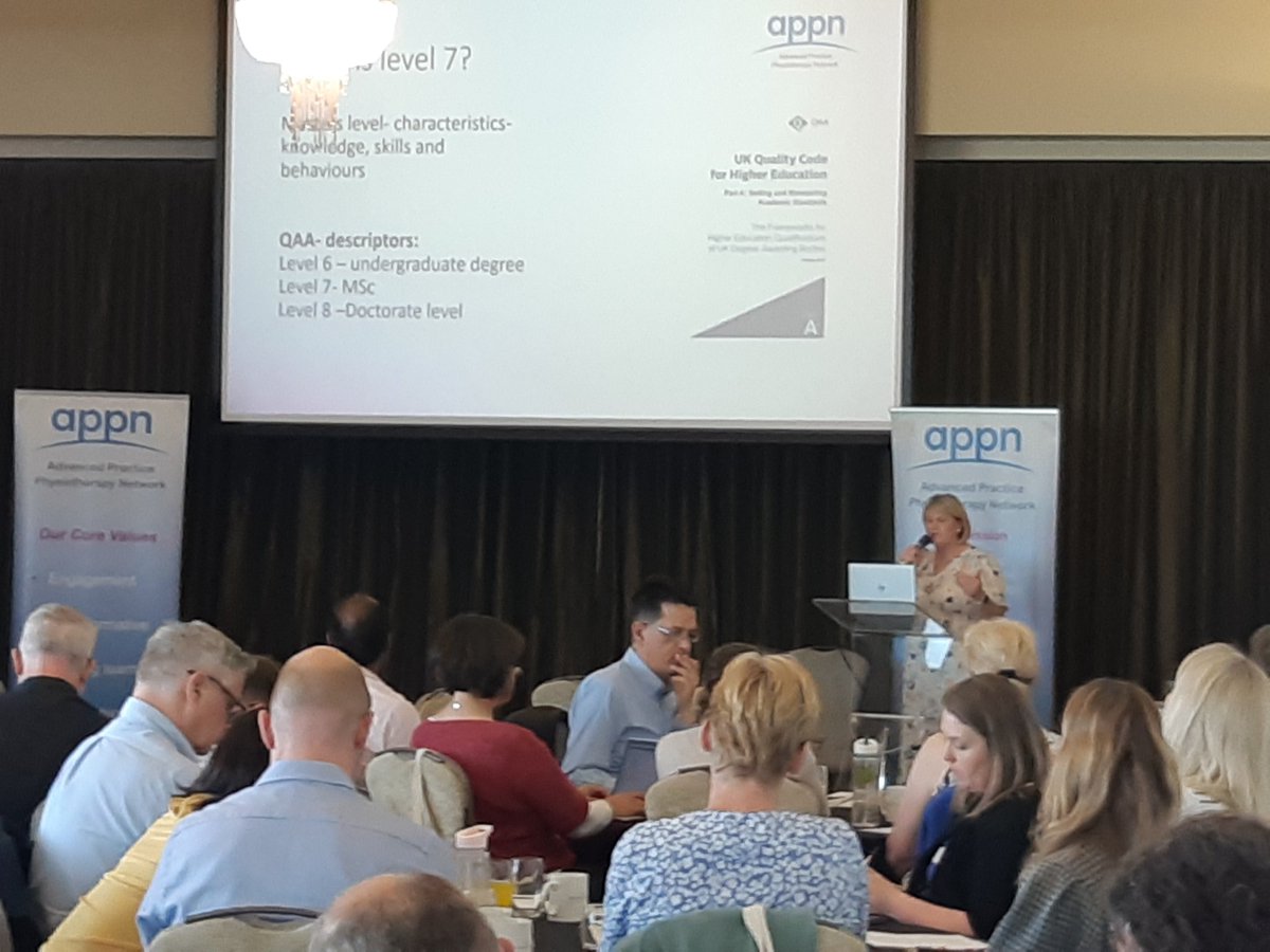APPN_physio's tweet photo. Super information about 'What is a Level 7 Portfolio' from @Diane_Reid1 - MSK Transformation Clinical Lead and AP #APPNStudyDay23 #Physio #AP #AdvancedPractice https://t.co/64lFBZVCpu