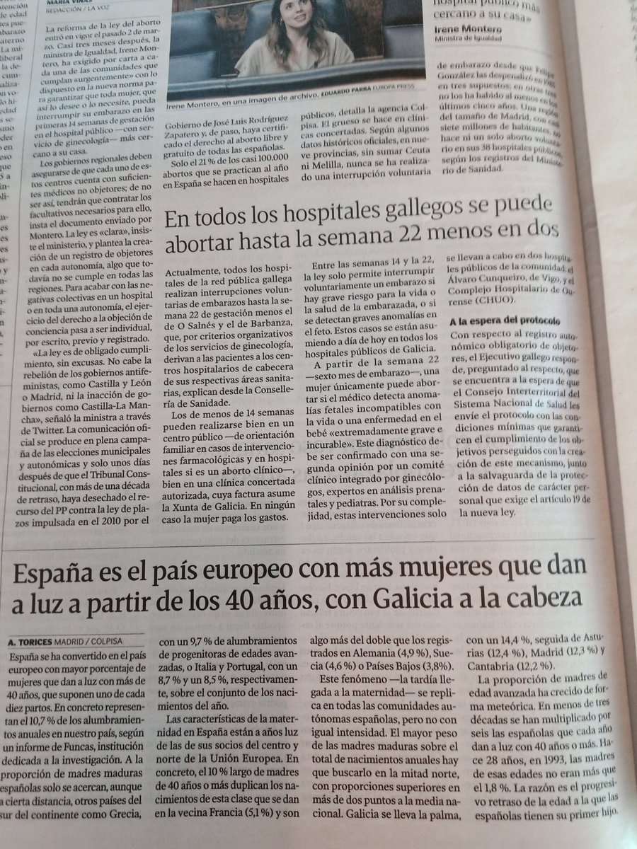 #España es el pais europeo con más mujeres que dan a,luz a partir de 40 años, con #Galicia a la cabeza."
#maternidad