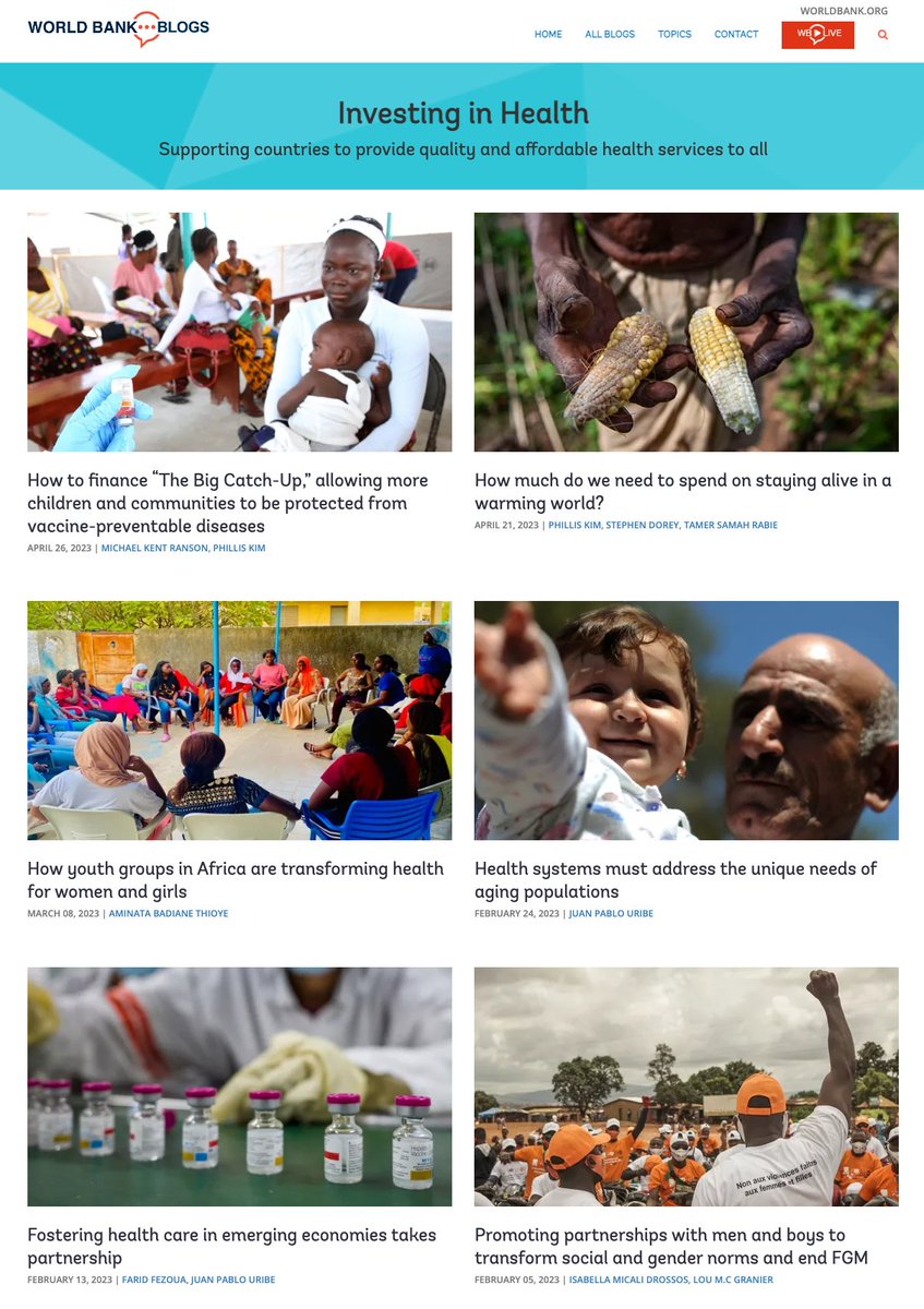 Health is not just a sector, but an essential foundation for economic growth and poverty reduction. Our health bloggers share their expertise on how investing in health is crucial for sustainable development. Check out our latest blogs. wrld.bg/V30J50Owas1 #InvestInHealth