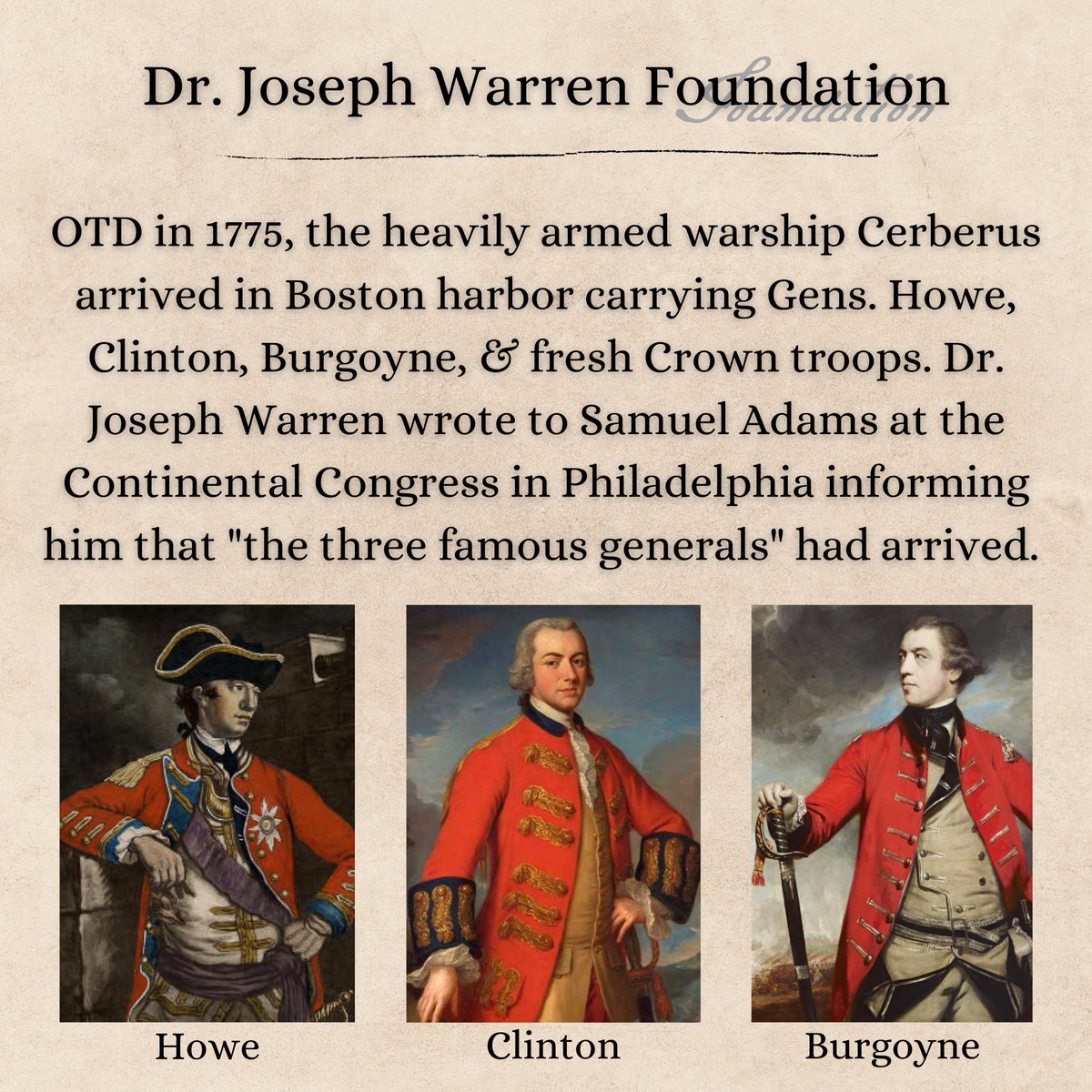 DJWFoundation's tweet photo. The three famous generals . . .
#generalhowe #generalclinton #generalburgoyne #americanrevolution #bunkerhill #bostonma #bostonharbor #threefamousgenerals #Samueladams #continentalcongress https://t.co/CNiM8YepMi