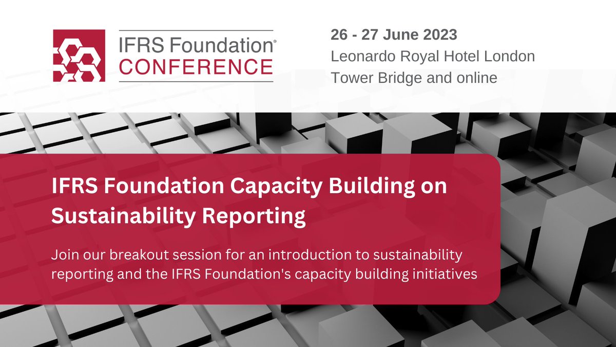 There will be a specific session at the IFRS Foundation Conference on capacity building on sustainability reporting. Join us to hear more about our initiatives! 👉 ifrs.org/news-and-event… #IFRSConference23