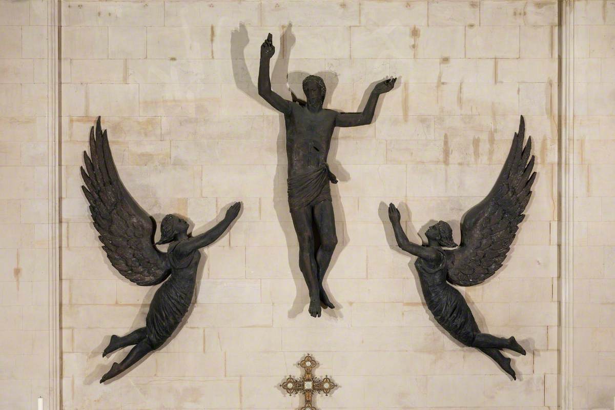 Very delighted to showcase this work, by Karin Jonzen, for today's <a href="/artukdotorg/">Art UK</a> #OnlineArtExchange - it hangs in the chapel of <a href="/Selwyn1882/">Selwyn College</a> and was the subject of a talk last week by Selwyn and <a href="/Newnham_College/">Newnham College</a> curator <a href="/LauraDennisArt/">Laura Dennis</a> - bronze, 1956 #religiousart