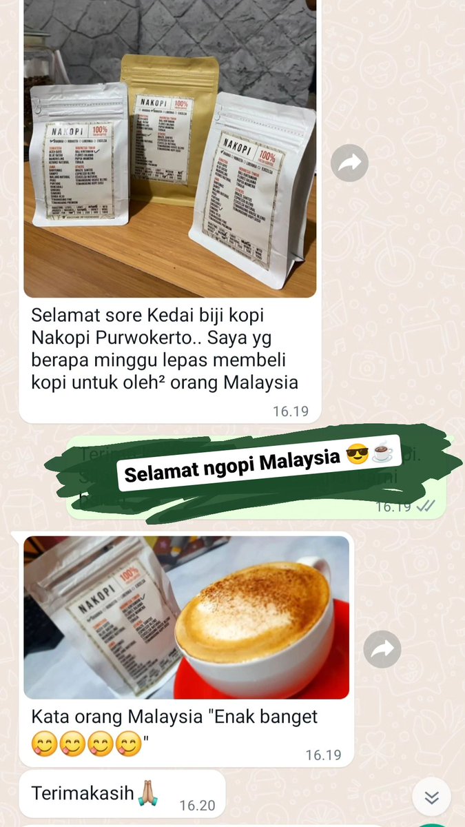 Dalam hal ini kami sepakat : "Nakopi enak banget!" kata rang Malaysia 🥰