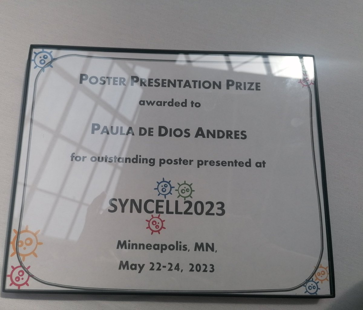 _pauladedios's tweet image. I had an incredibly 3 day experience at #SynCell2023 in Minneapolis! The talks were truly remarkable and showcased inspiring research. I was incredibly privileged to be chosen as one of the winners for the poster presentation, receiving the award directly from Goldy the Gopher!🐿️