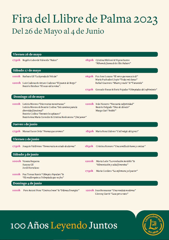 ¡Nuestra librería de Palma también está de feria!

#ÉchaleUnVistazo al cartel de firmas y no te pierdas ninguna.