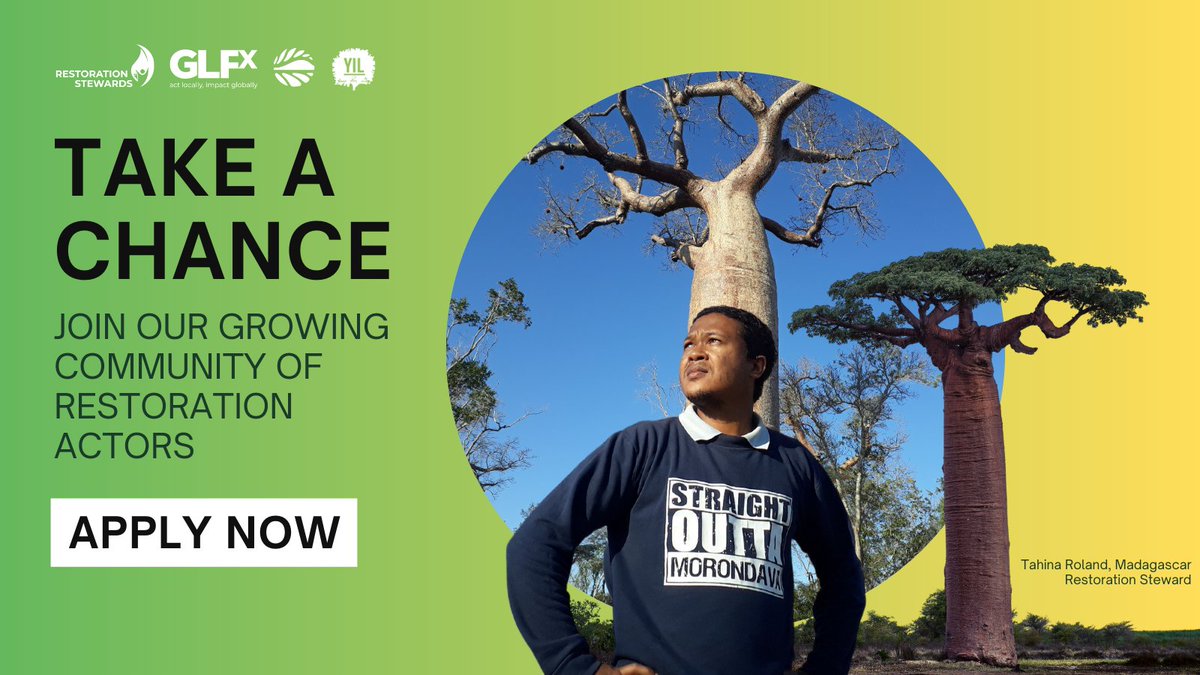 GlobalLF's tweet photo. 📢CALL: 2024 Restoration Stewards &amp; @GLFChapters!

Be part of our thriving community of restoration actors! Applications are now open for passionate young restoration practitioners &amp; local organizations.

Apply now ➡️ https://t.co/poLxUiSoMs
🗓️Deadline: 23 July

#ActLandscape https://t.co/DORZzxHtt1