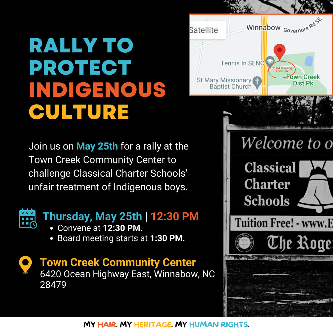 ACLU_NC's tweet photo. Today at 12:30 pm!

Date: Thursday, May 25th | 12:30 PM

Location: Town Creek Community Center (6420 Ocean Highway East, Winnabow, NC, 28479)

 #myhair #myheritage #myhumanrights https://t.co/lnD9r4JOLR