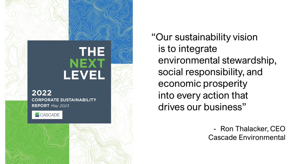 Today, we released our 2022 Corporate Sustainability Report.  The theme of this report is “The Next Level,” reflecting our commitment to pushing ourselves beyond what we thought was possible.  We invite you to access our report and share your feedback.  go.cascade-env.com/Sustainability…