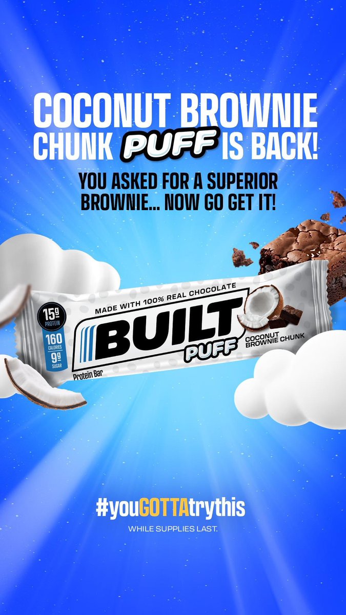 Tropical paradise, in my opinion. One of my favorite all time BUILT bar/puff AND they’re back!! I just ordered two boxes this morning. Go get ‘Em while you can!

Use the 🔗 in my bio and/or code WUTWUT at checkout.

#imbuilt #builtbar #youGOTTAtrythis #builtambassador #proteinbar