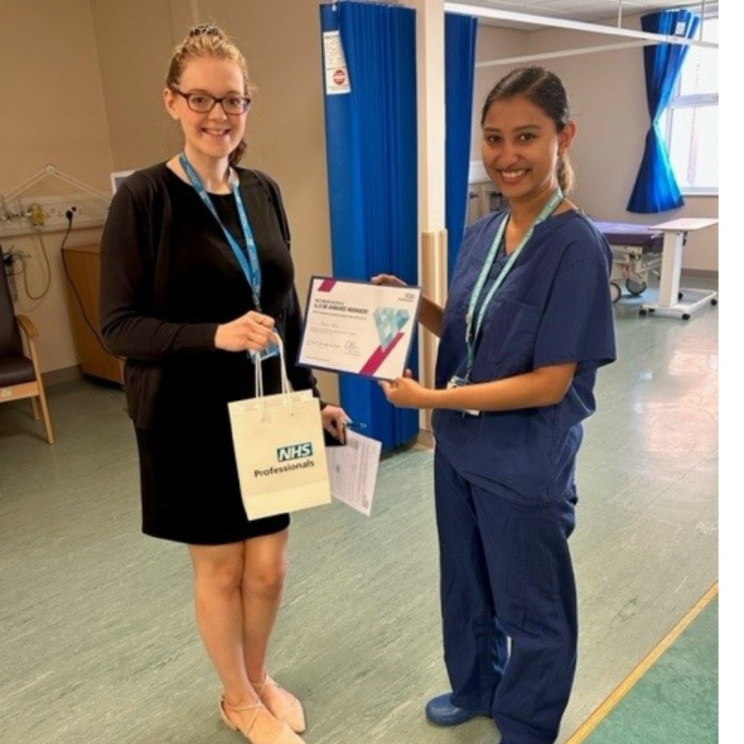 NHSPbank's tweet photo. Merlin Babu, a #Nurse at @WHHNHS was one of this year’s G.E.M Award winners 💎

Her colleague said, “Merlin provided additional support to the ED team, providing care compassionately and helping patients to ensure their comfort”.

Well done and thank you Merlin!

#NHSPBank #NHS https://t.co/Whfd6j4qh1