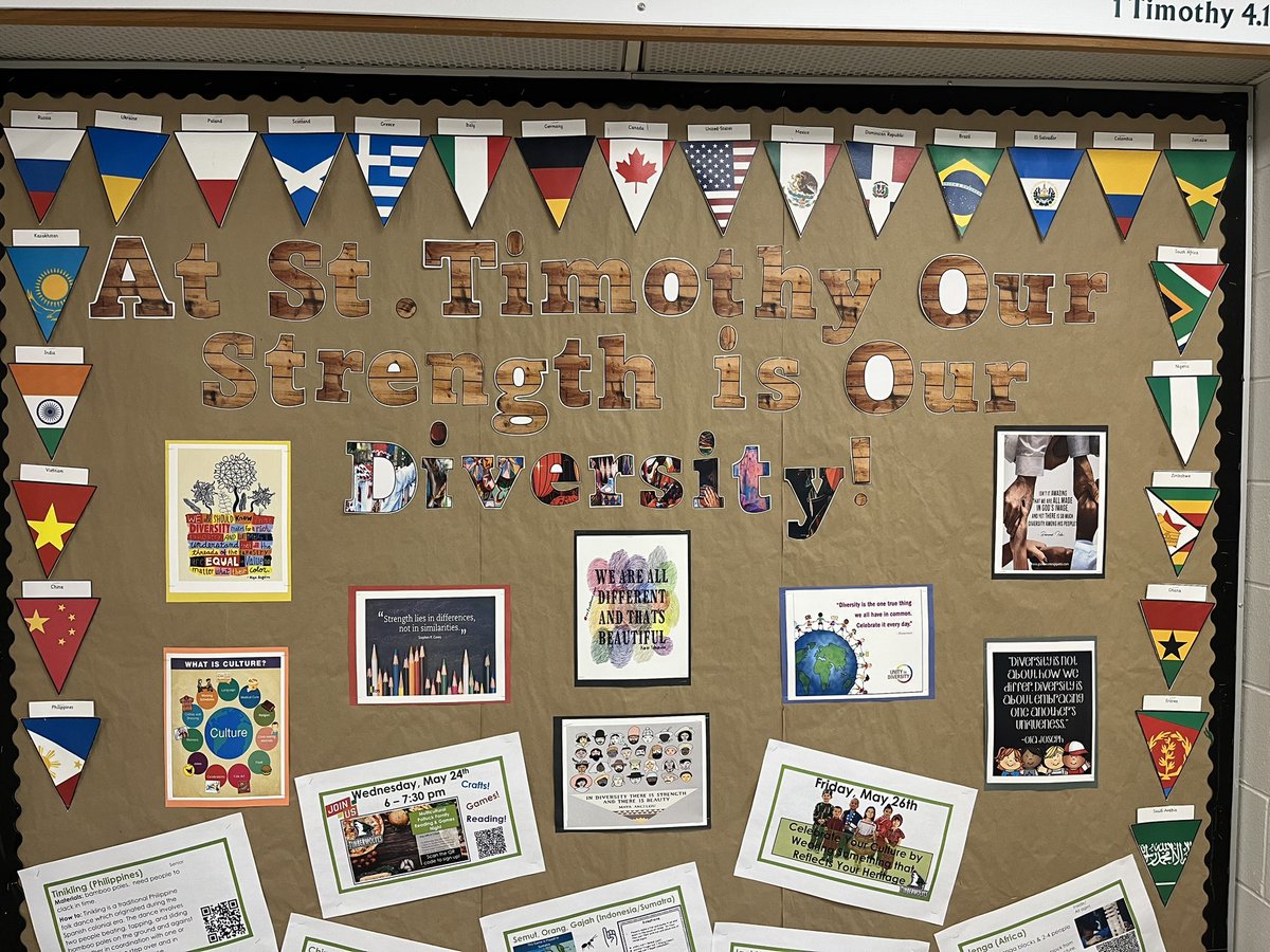 StTimothyRegina's tweet image. 📣😃 Our strength is our diversity at St. Timothy School! 🥳 Yesterday, we celebrated the many cultures in our Timberwolf family with games &amp;amp; crafts from around the world! Amazing day &amp;amp; amazing leadership shown by our kiddos! #multiculturalWeek