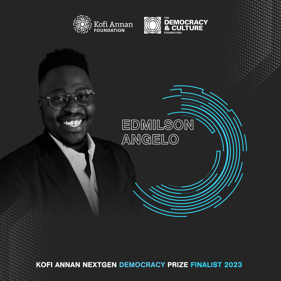 Congratulations to @EdmilsonNFA, a finalist for the  @KofiAnnanFdn #NextGenDemocracyPrize

His exceptional leadership in defending & promoting democracy has made him a powerful force for change in Angola & across Africa. He's dedicated to promoting democracy & youth leadership.