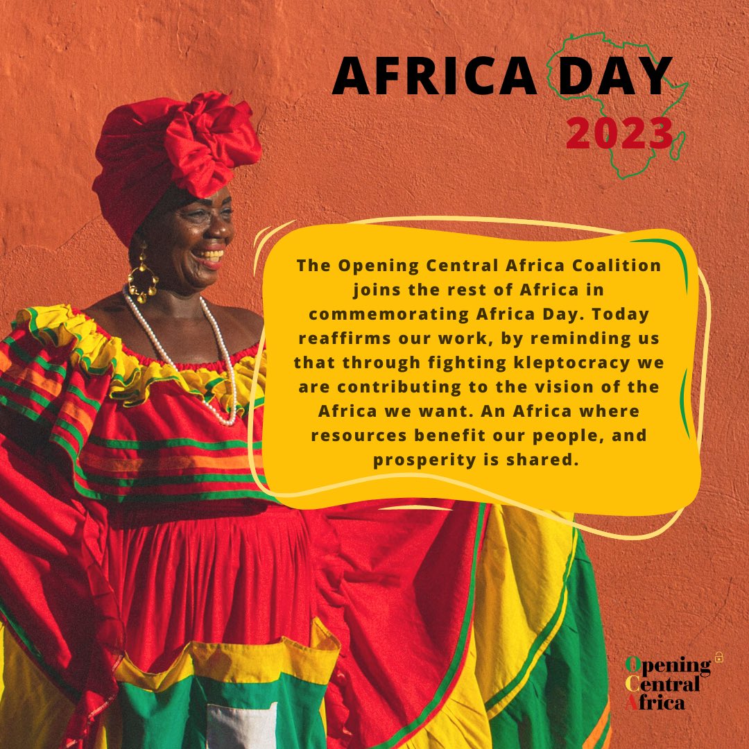 The Opening Central Africa coalition joins fellow Africans as we commemorate #AfricaDay2023

Our work, as individual entities, and a collective, is part of what it takes to build the Africa we want.

@sassoufit_co @EGJustice @PILCTCHAD22 @cameroon_data @FoAAngola 

#Agenda2023