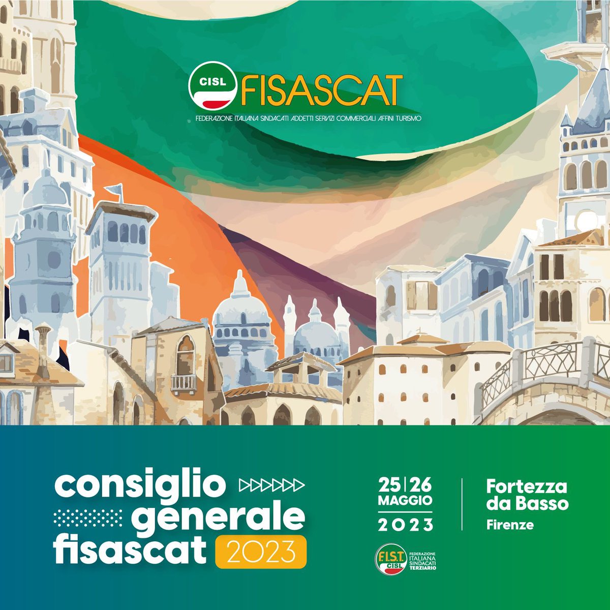 FisascatCisl75's tweet photo. #25maggio Il #ConsiglioGenerale #FisascatCisl riunito a Firenze nella suggestiva cornice della #FortezzaDaBasso. Confronto sullo scenario economico, sociale e contrattuale. Presenti il segretario confederale @grazianigio e il segretario generale @cislfirenzeprat @franchifabio67 https://t.co/hAR2x9rAw3