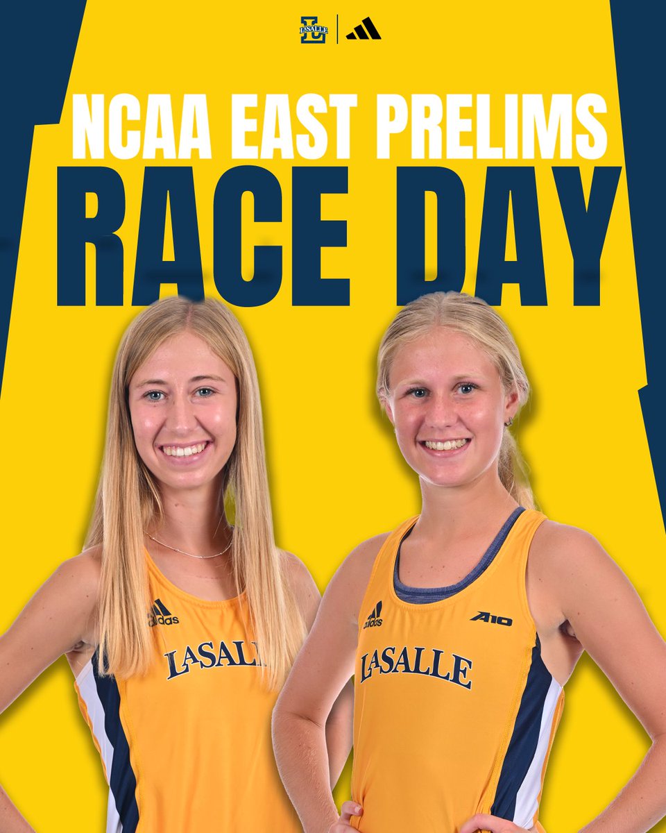 LaSalle_XCTF's tweet photo. The Mancini sisters hit the track for day ✌️ of the NCAA East Prelims! Christine will race in the 800M followed by El in the 10K!

📍: Jacksonville, FL 
🕑: 7:50 p.m. | 9 p.m.
📊: https://t.co/5WTj4o9RVD 
📺: https://t.co/KGFVQG4Reg

#GoExplorers🔭 https://t.co/gBrFWQrSte