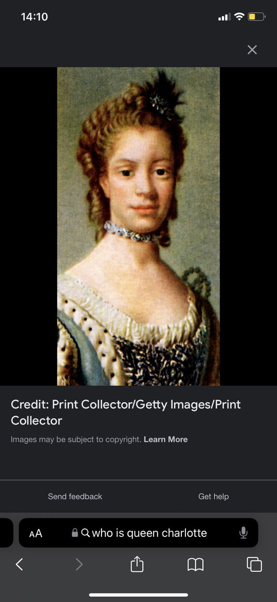 uncleenoch_'s tweet photo. Wait so this is the real Queen Charlotte and she was black??? https://t.co/bQ7I7LSqBr