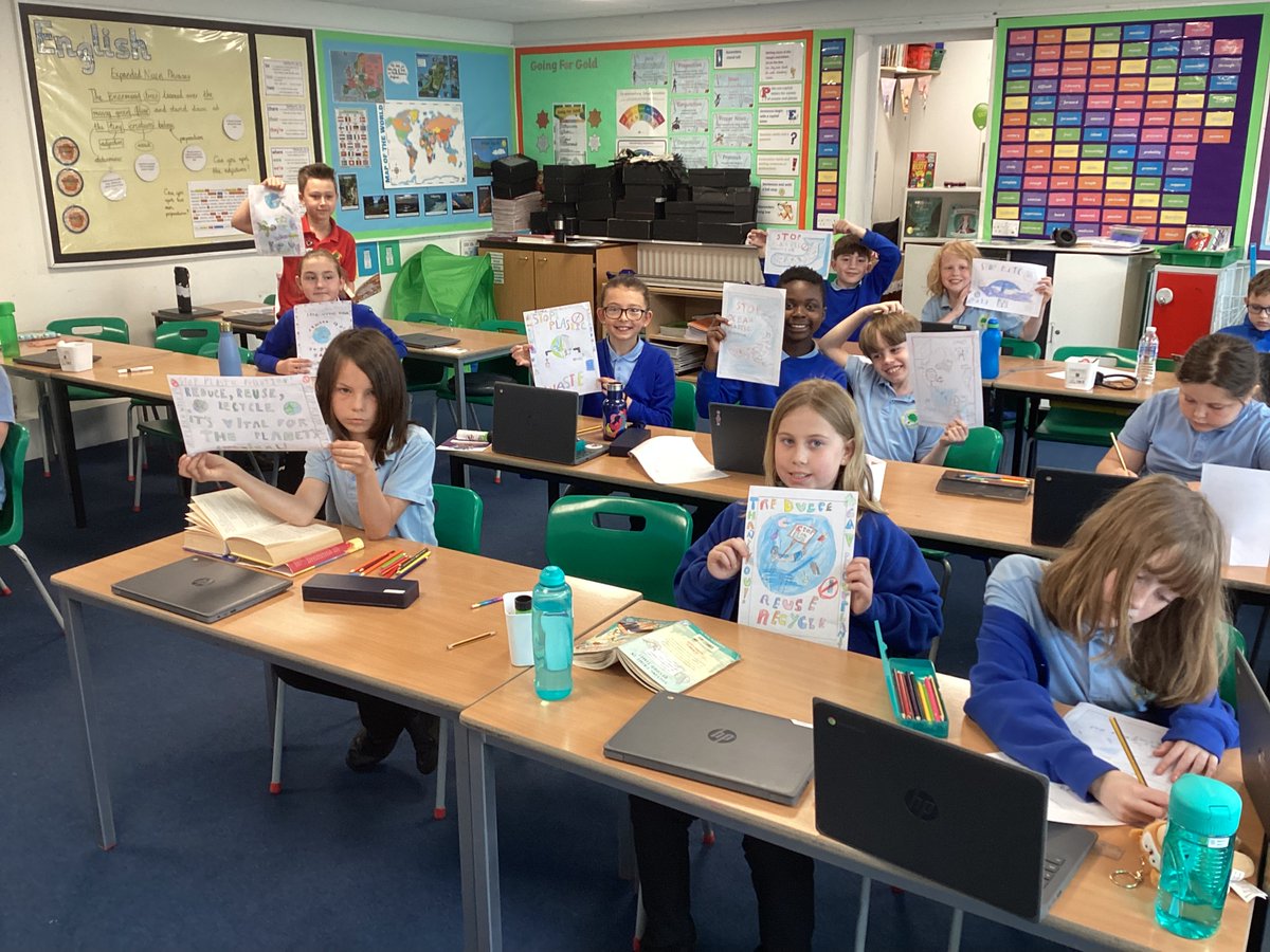 In Year 4 we investigated plastic and its uses, as well as the problems it can cause to the environment. We looked at persuasive writing in the form of posters. The posters encourage people to reduce, reuse and recycle plastics to reduce the impact it has upon the environment.