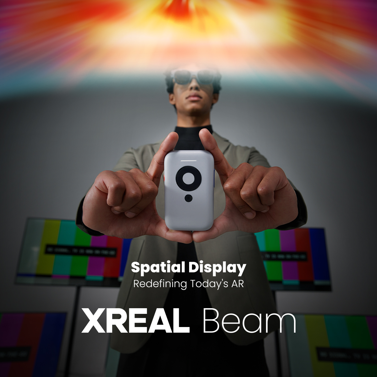 Beam? Think of it as the brains behind XREAL Air.

A first of its kind, with a spatial display that's redefining AR, making 3DoF a universal experience.

Sign up for Pre-Order notification 🔗 xreal.com/beam
And Learn more about XREAL Beam