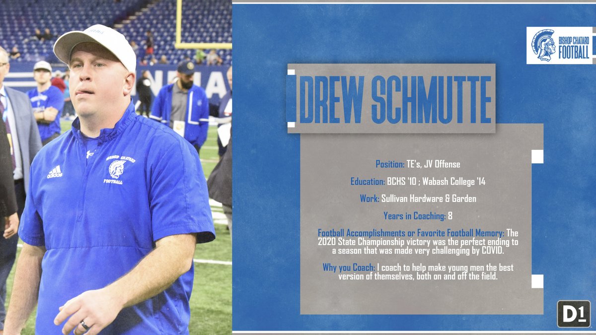 BCHS FOOTBALL COACHES SPOTLIGHT:  
Drew Schmutte (TE's)
BCHS Class of 2010
Learn more about our coaching staff 👇
#GoTrojans