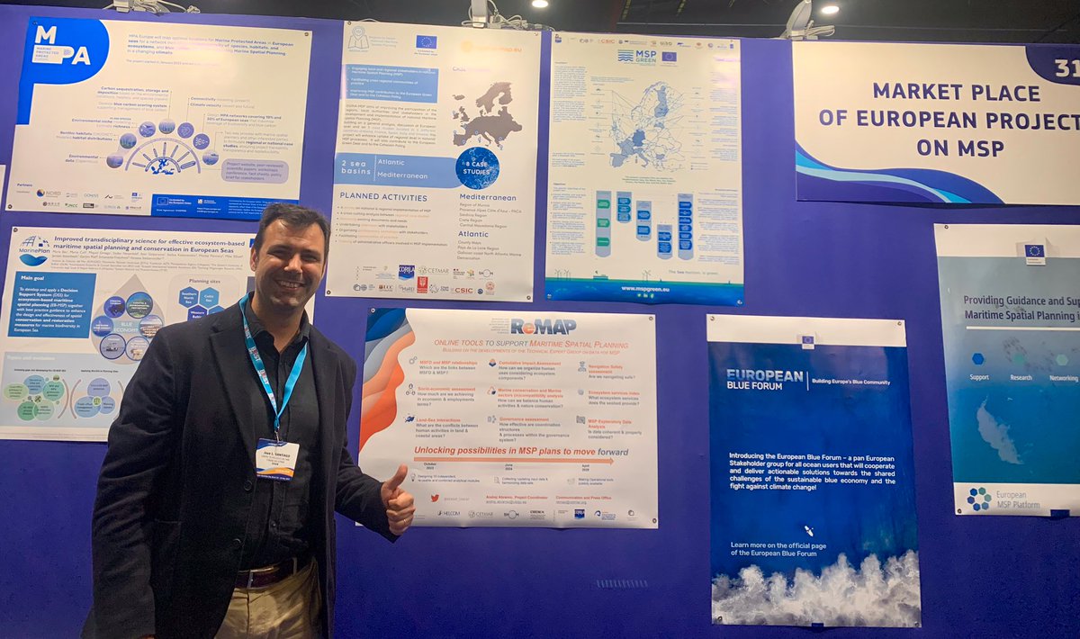 📢we are at #EMD2023 #Brest!  Interested in #MaritimeSpatialPlanning? 👀see our poster among the sea of MSP projects developed in Europe ! 💻 👨‍🔬ReMAP help you with an effective application of the #MSP Directive