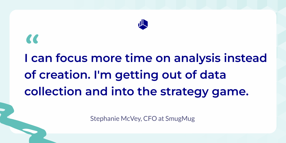 Before Cube, SmugMug CFO, Stephanie McVey used to copy and paste data from a siloed accounting system into spreadsheets and double-check the numbers by hand.

Thankfully, things look a lot different now.

Read the full SmugMug story 👉 cubesoftware.com/customers/smug…