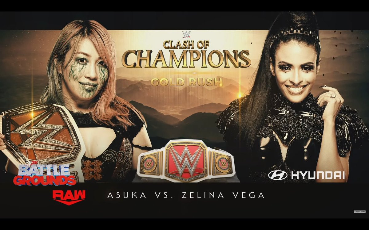 2nd match of WWE clash of champions 2020
#WWERaw women's championship 
@WWEAsuka vs @ZelinaVegaWWE https://t.co/BnJQH1f5GY