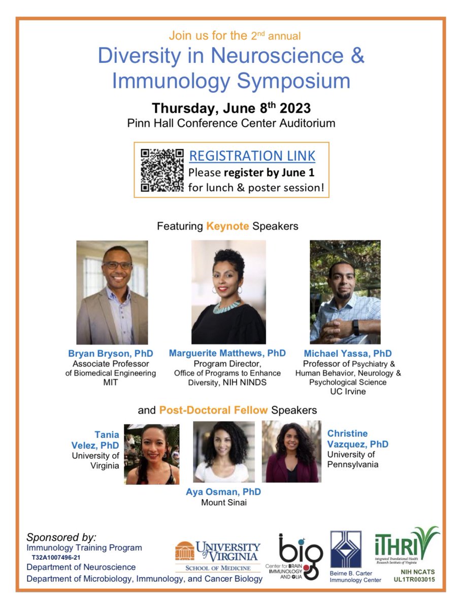 UVA_BIMS 🔬🥽🎓 (@uva_bims) on Twitter photo Diversity in Neuroscience & Immunology Symposium: 6/8/23. Register by June 1.
<a href="/MedicineUVA/">UVA School of Medicine</a> <a href="/uvaneuro/">Neuroscience Graduate Program at UVA</a> <a href="/UVAimmunology/">UVAimmunology</a> <a href="/UVA_MIC/">UVA-MIC</a> <a href="/UVA_PFN/">UVA Neuroscience</a> Diversity in Neuroscience & Immunology Symposium: 6/8/23. Register by June 1.
<a href="/MedicineUVA/">UVA School of Medicine</a> <a href="/uvaneuro/">Neuroscience Graduate Program at UVA</a> <a href="/UVAimmunology/">UVAimmunology</a> <a href="/UVA_MIC/">UVA-MIC</a> <a href="/UVA_PFN/">UVA Neuroscience</a>