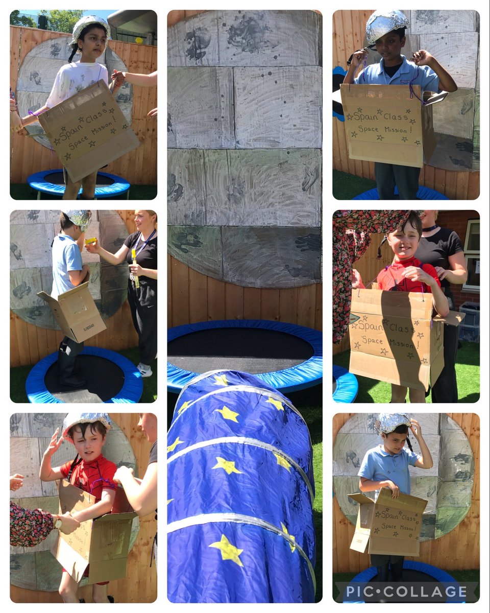 Spain class blasted off to the moon this afternoon. We grabbed our space boots, our space helmet and our rocket then bounced all the way into space. We used the sound button to shout "Blast Off!" <a href="/AbbotsLeaSchool/">Abbot's Lea School</a>