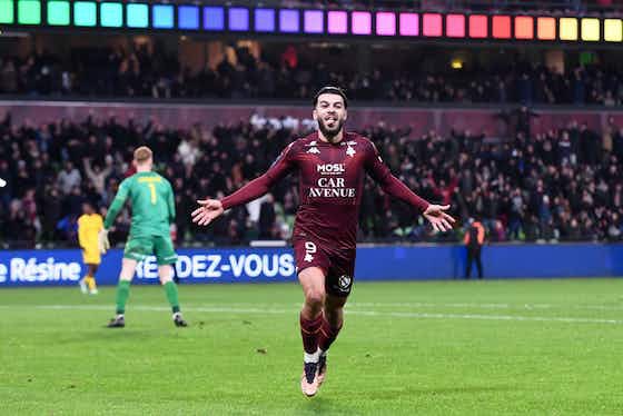 MilanEye's tweet photo. 🚨 Milan have made progress in talks to sign Metz striker Georges Mikautadze for €10M. Maldini spoke several times with the player. He could remain on loan at Metz if they promote to Ligue 1

[@footmercato] https://t.co/dCsmrZyDqR