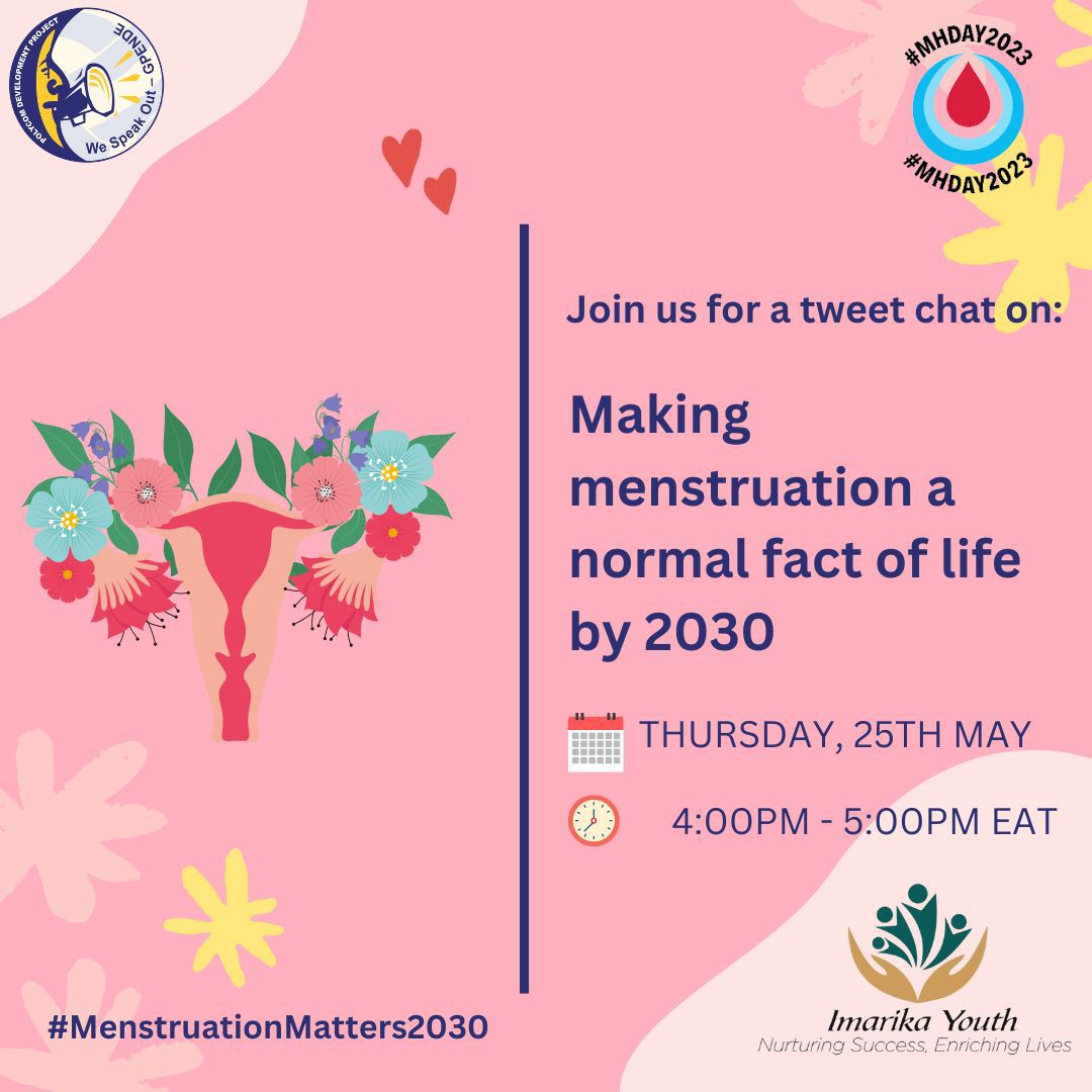 Happening Now.
#MenstrualMatters2030
#Polycomspeaks
#WeAreCommitted 
#leadmentortransform
#MHDay2023
@ImarikaYouth
@polycomdev
@UNFPAKen
@AfriCoMH
@woman_kind
@nyasigoti
@NetForComDev
@BoxgirlsKenya