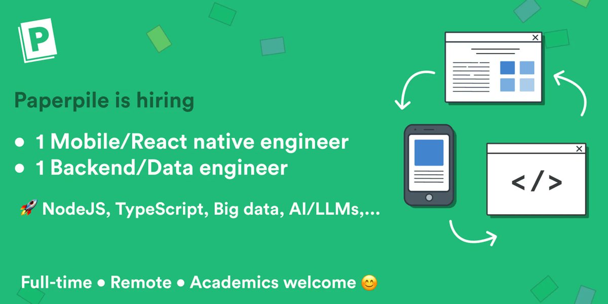 We are hiring! ✨ 

1️⃣ Mobile/React Native Engineer
1️⃣ Backend/Data Engineer 

Apply here 👉 pprpl.co/3OUTQBB