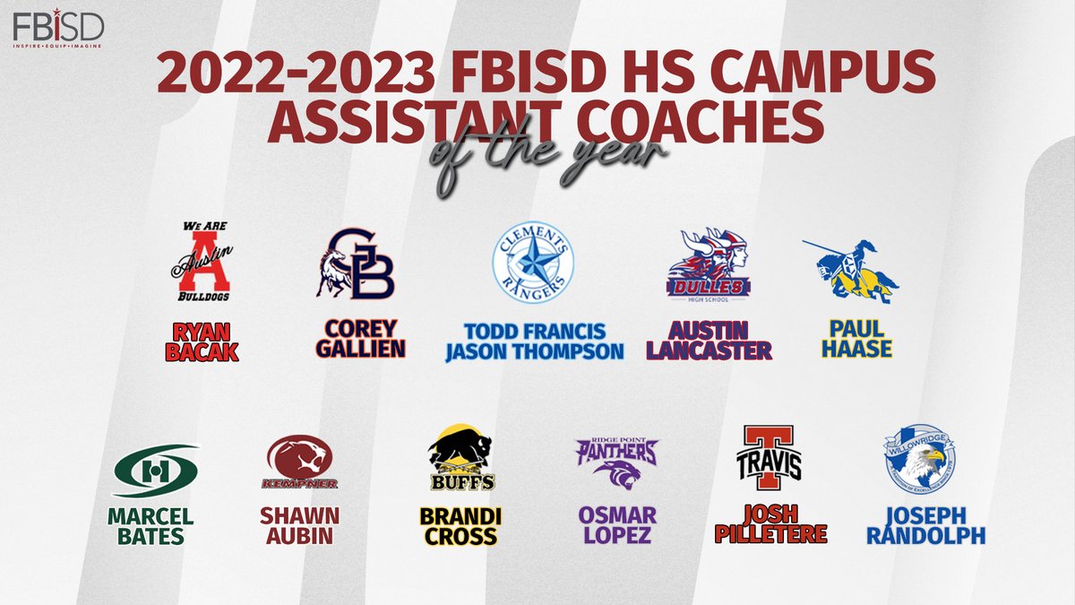 Congrats to our 2022-2023 High School Campus Assistant Coaches of the Year!