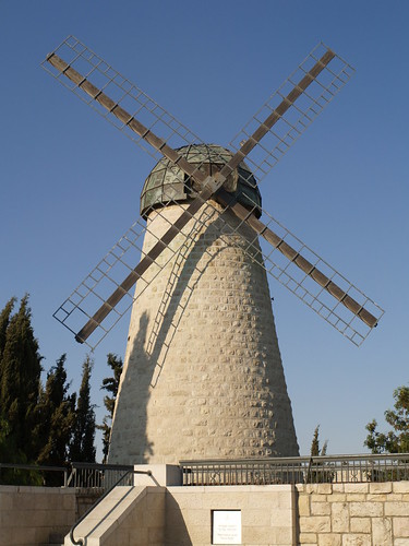 The Moshe Montefiore Windmill in Yemin Moshe neighbourhood Yerushalayim and a national museum too .