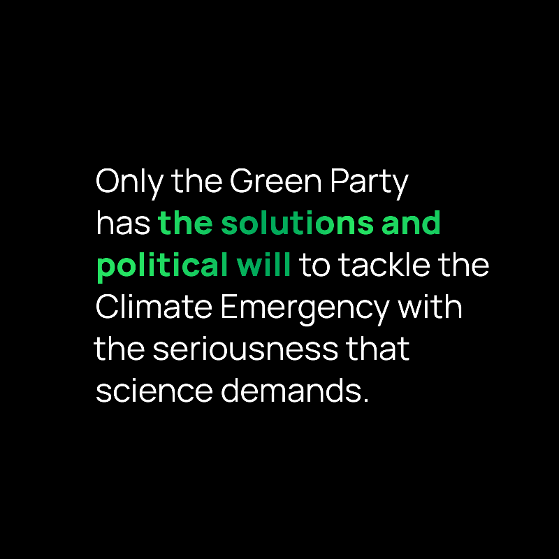 TheGreenParty's tweet photo. We're due to breach the 1.5 degree global warming limit for the first time in the next 5 years.

Only the Green Party has the solutions to tackle the climate emergency.

Join us and stand up to vested interests and make the government ditch its climate wrecking policies for good.