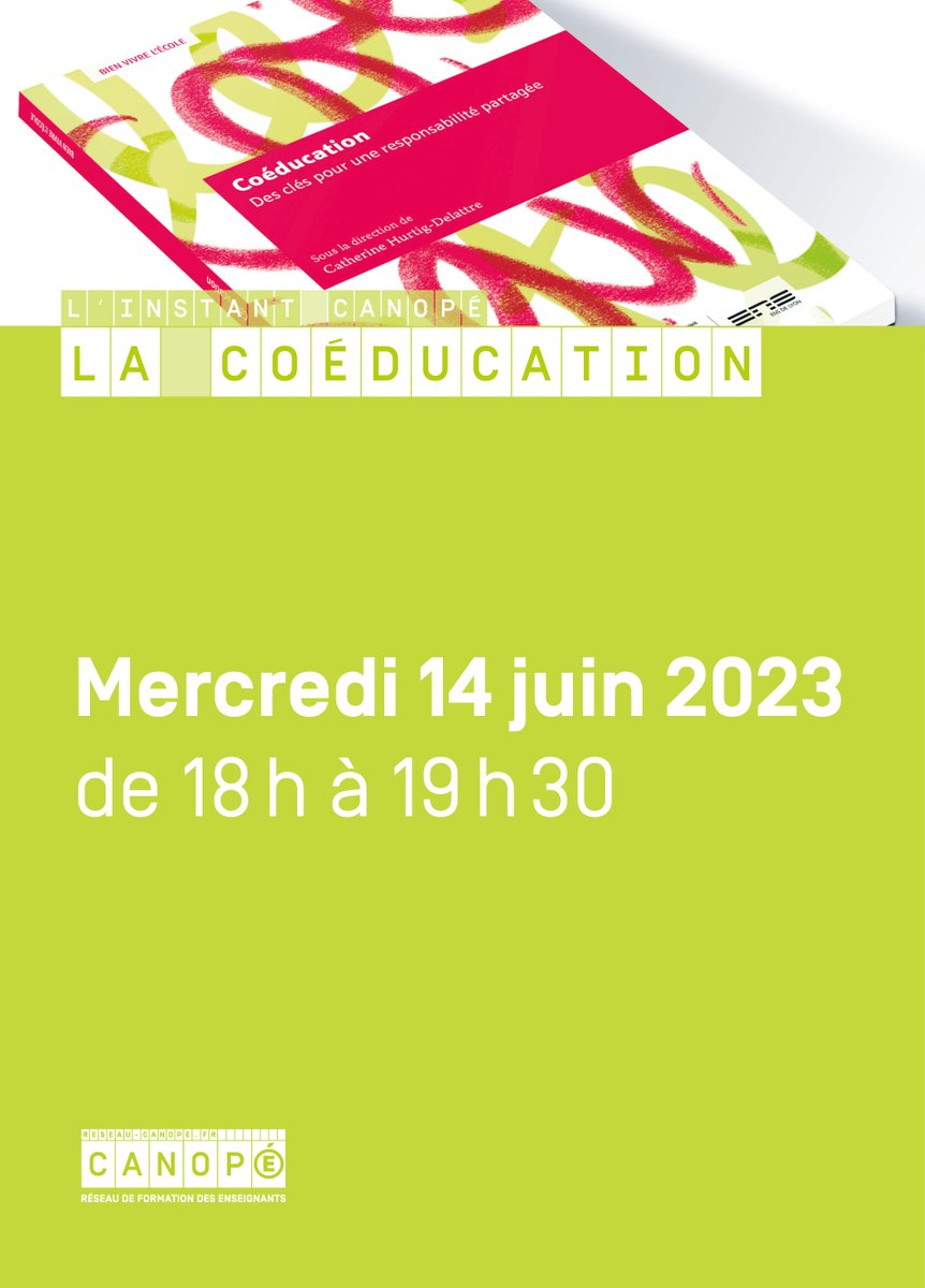 IFĂ (@educife) on Twitter photo đïž14 juin
â¶ïžPrĂ©sentation de "La coĂ©ducation"
ouvrage co-édité avec <a href="/reseau_canope/">Réseau Canopé</a> et Catherine Hurtig-Delattre <a href="/Centre_A_Savary/">Centre Alain-Savary</a>
Pour en savoir + et vous inscrire đreseau-canope.fr/service/instan⊠#ReseauCanope đïž14 juin
â¶ïžPrĂ©sentation de "La coĂ©ducation"
ouvrage co-édité avec <a href="/reseau_canope/">Réseau Canopé</a> et Catherine Hurtig-Delattre <a href="/Centre_A_Savary/">Centre Alain-Savary</a>
Pour en savoir + et vous inscrire đreseau-canope.fr/service/instan⊠#ReseauCanope